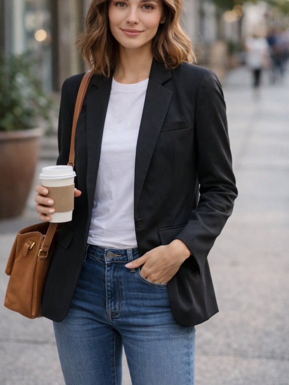 a new day Black Notch-Lapel Women's Blazer